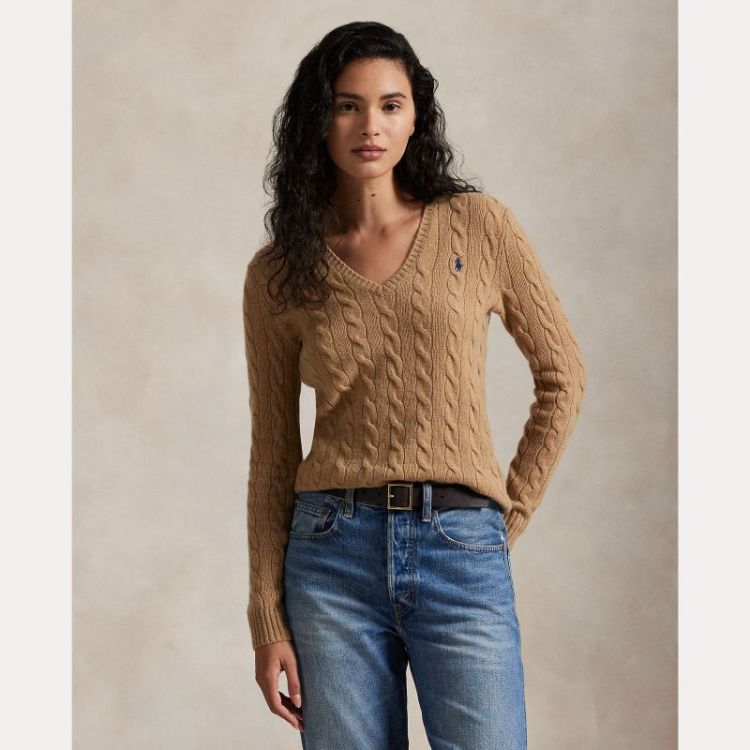 KIMBERLY CABLE LS PULLOVER CAMEL MELANGE