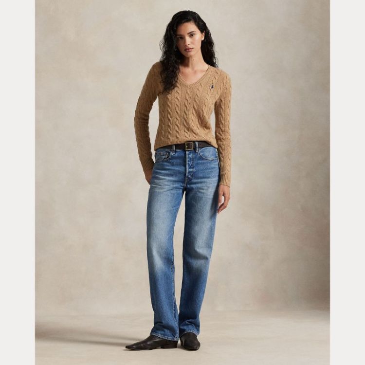 KIMBERLY CABLE LS PULLOVER CAMEL MELANGE