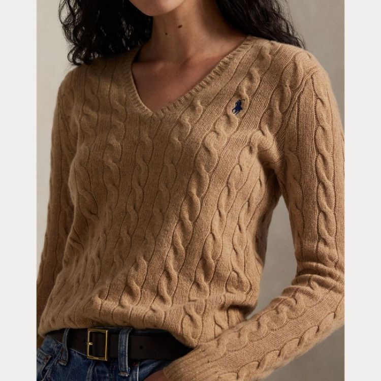 KIMBERLY CABLE LS PULLOVER CAMEL MELANGE