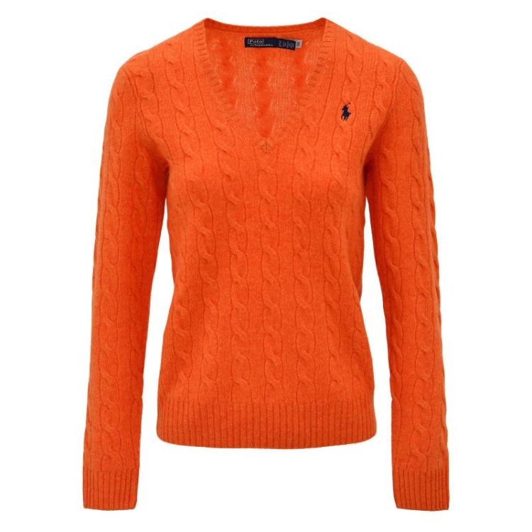 KIMBERLY CABLE LS PULLOVER ORANGE RUST HEA
