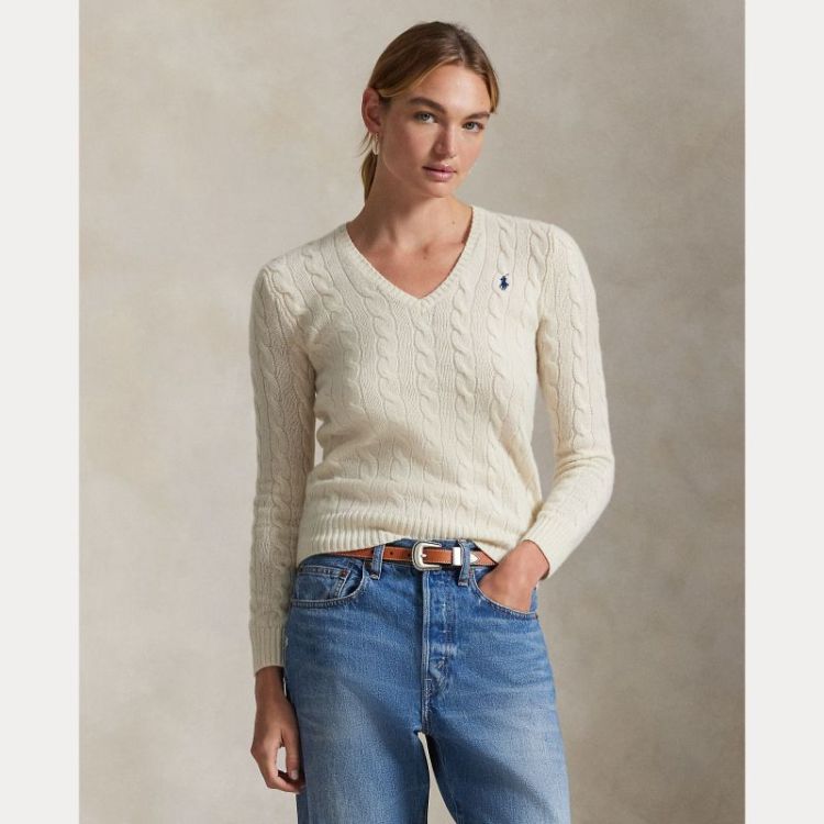 KIMBERLY CABLE LS PULLOVER CREAM