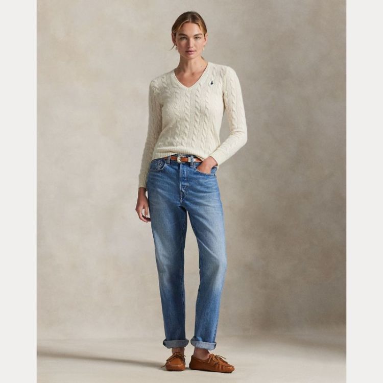 KIMBERLY CABLE LS PULLOVER CREAM