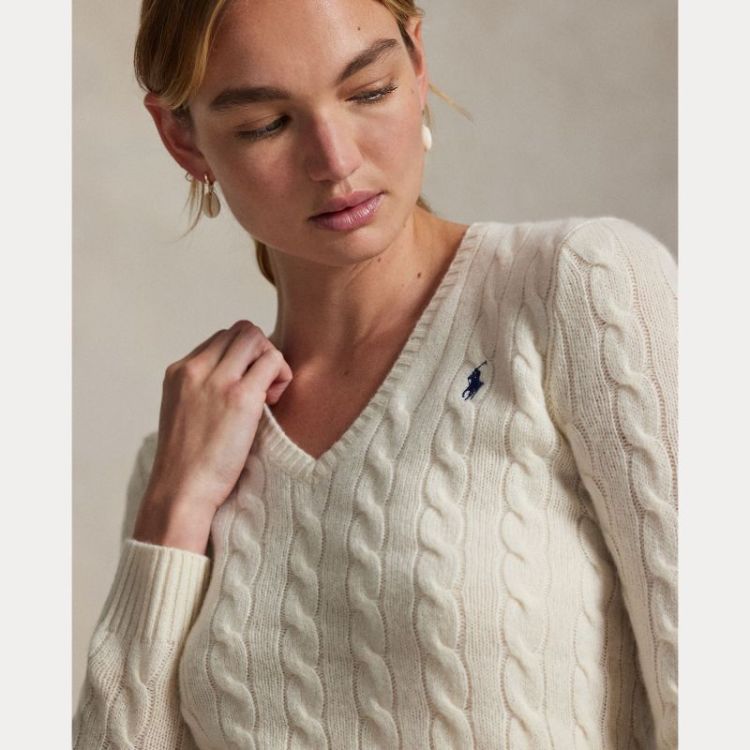 KIMBERLY CABLE LS PULLOVER CREAM