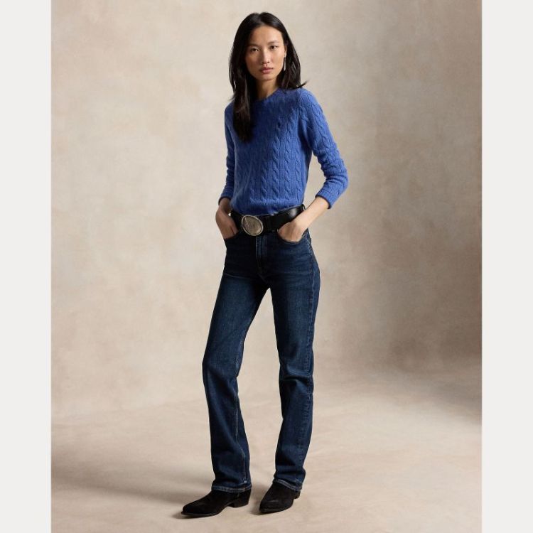 JULIANNA CABLE LS PULLOVER NIMES BLUE HEAT