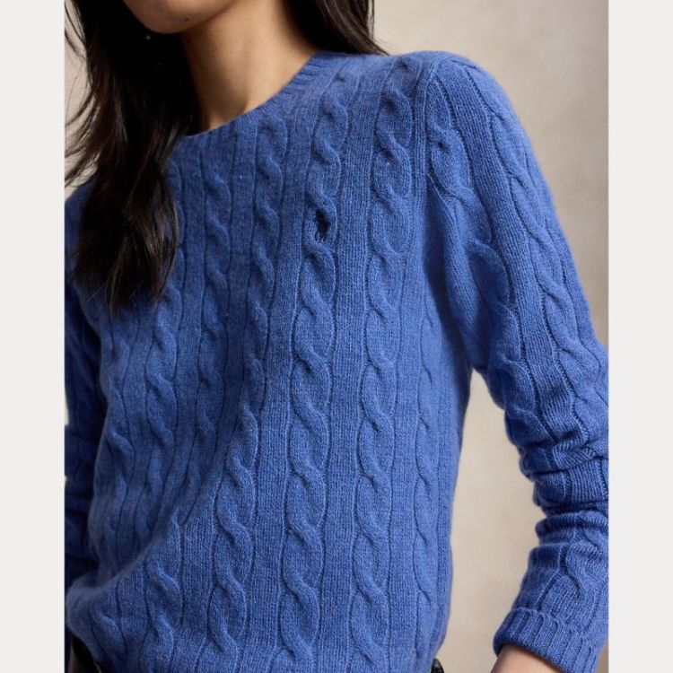 JULIANNA CABLE LS PULLOVER NIMES BLUE HEAT