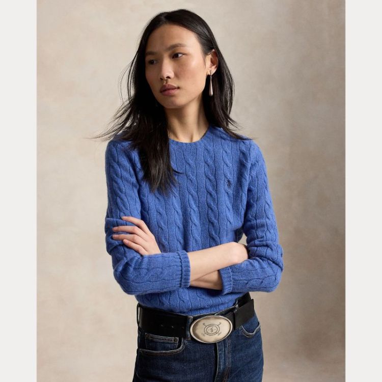 JULIANNA CABLE LS PULLOVER NIMES BLUE HEAT