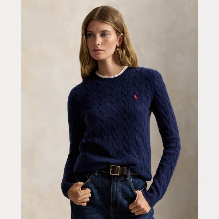 JULIANNA CABLE LS PULLOVER HUNTER NAVY