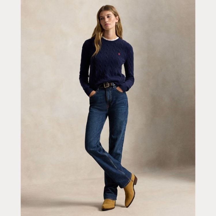 JULIANNA CABLE LS PULLOVER HUNTER NAVY