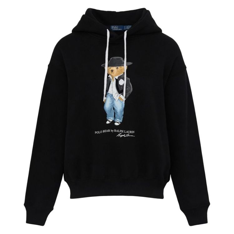 BEAR HOODED SWEATSHIRT POLO BLACK