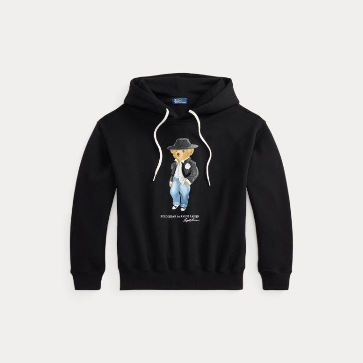 BEAR HOODED SWEATSHIRT POLO BLACK
