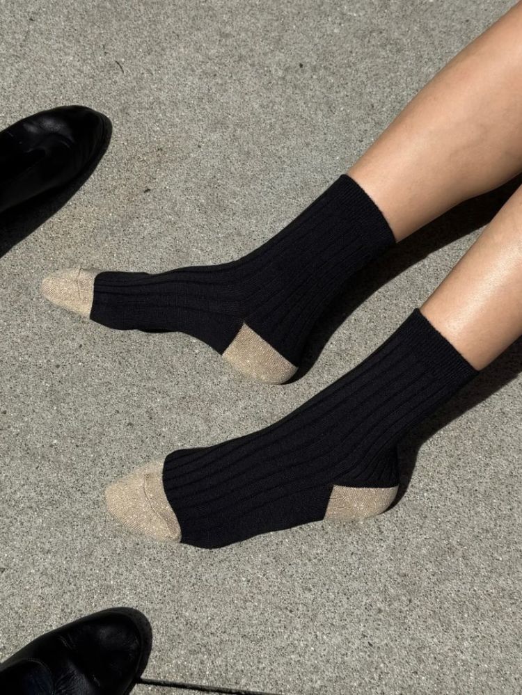 LUREX HEEL TOE BLACK GOLD